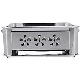 Sewroro Dickwandiger Edelstahl Holzkohlegrill 36X27cm mit Grillrost und Ablage Mobiler Grillofen für Picknick Camping und Garten