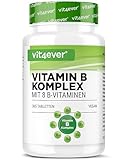 vit4ever Vitamin B Komplex - 365 Tabletten - 12 Monatsvorrat - Alle 8 B-Vitamine in 1 Tablette - Vitamin B1, B2, B3, B5, B6, B12, Biotin & Folsäure - Vegan