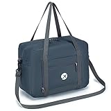 BAGZY Reisetasche Handgepäck 40x30x20 Wizzair Volotea, 25L Faltbare Weekender Sporttasche Taschen Koffer Tasche Wasserdicht Nylon Umhängetasche Kabine Handtaschen Hospital Bag (Grau)