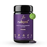 rubyni® Aronia (60 Kapseln) • 100% Bio-Aroniabeerenextrakt • 400mg Aronia davon 44mg Polyphenole + 20mg Anthocyane pro Kapsel • Schwarze Apfelbeeren Extrakt • Bio & Vegan • Ohne Zusatzstoffe