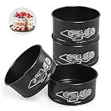 LEADSTAR Klein Springform, 4 Stück 4‘’ Mini Kuchenform Backformen Kleine Runde Tortenform Kuchenbackform Backutensilien Set Beschichtet Antihaft mit Abnehmbarer Flachboden