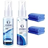 Anti-Beschlag-Spray, Auto-Glas-Anti-Beschlagmittel Mit Mikrofaser Tuch, 120 Ml, Auto-Glas-Beschichtungsmittel,Beschlag-Regenschutzmittel,Defogger-Spray Zur Verbesserung Der Sicht,2 Stück