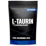 Premium Taurin Pulver - 1100g (1,1KG) - Optimale Löslichkeit - Vegan - Rein - Laborgeprüfte Qualität - L-Taurin Aminosäure aus Deutschland - Gym Nutrition
