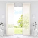 Gardinenbox 2er Set Schiebegardinen »Nizza« Baumwoll-Voile Halbvoile HxB 245x60 cm Creme Transparent Flächenvorhang mit Paneelwagen und Beschwerungsstange, 2019032-2