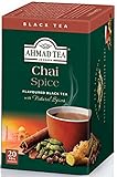 Ahmad Tea - Chai Spice - Schwarztee mit Ingwer, Zimt und Nelken - Einzeln Verpackte, Aromaversiegelte Teebeutel mit 2g Tee pro Portion - 20 Teebeutel mit Band