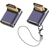MejaRizon 2 Stück 8K HDMI Winkelstecker 90 Grad, 48Gbps 8K@60Hz/4K@120Hz, HD-MI Stecker auf Buchse mit LED Anzeige für HDTV, Projektor, ARC Laptop(Auf&Ab)