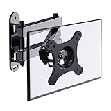 Monitorhalterung Einzelmonitor-Wandhalterung for die meisten 10-27-Zoll-Monitore mit einem Gewicht von bis zu 15 kg, voll beweglich, verstellbare Wandhalterung, Gelenkarme, Schwenk-, Neige-, Verlänger