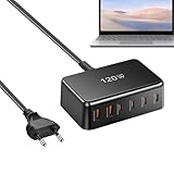 Schnellladegerät – Reiseladegerät für Handy, Ladegeräte, 120 W, 6 Ports für mobile Geräte, die unterwegs sind, Haus, Hotel, Zug, Flugzeug
