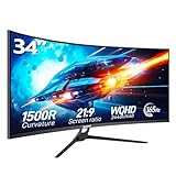 Gawfolk Curved Gaming Monitor 34 Zoll UWQHD 3440x1440P, 1500R Ultrawide PC Bildschirm 165Hz, Gebogenes Computerbildschirm, VA, Displayport, HDMI, VESA 75 * 75mm