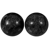 EXCEART 2 Pcs Jade Ball Marmor Hand Bälle Chinesischen Gesundheit Stress Übung Release Bälle Massage Natürliche Stein Baoding Kugeln Sammlung für Ältere Schwarz