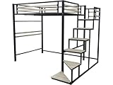 habitat et jardin Hochbett aus Metall mit Treppe Lena - 140 x 200 cm - Schwarz