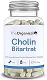 TheOrganical® Cholin Hochdosiert 700 mg | 120 Leber Kapseln | Hergestellt in Hamburg | Ohne Zusatzstoffe & Hochdosierte | Cholin Kapseln hochdosiert | Leber Entgiften | Choline Bitartrate