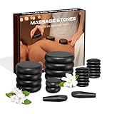 Hot Stones Massage Steine Set, 24 Stück Massagesteine aus Basalt Heiße Steine Geeignet für Spa, Massagetherapy, Entspannung (24)
