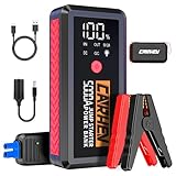 CARHEV Starthilfe Powerbank, 5000A Booster Auto Starthilfe, 12V Starter Powerbank(Bis zu 8.0L Benzin/8.0L Diesel) Auto Batterie Booster Starter mit Schnelllade USB Ausgänge und LED Taschenlampe