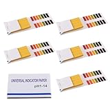 5 Stück Lackmuspapier, pH-Wert 1-14 Teststreifen, pH wert teststreifen für Wasser, Erde, Getränke und weiterer Substanzen (universell)