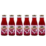 Himbeer-Sirup, der Lausitzer Fruchtsirup Raspberry/Verdünnungssaft mit 6x500ml in der Glasflasche