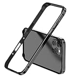 LINPING Aluminium-Metall-Stoßrahmen-Hartschale für iPhone 16pro, schlanke Panzerung mit weicher Innenseite, erhöhtem Kantenschutz (Schwarz, für iPhone 16pro)