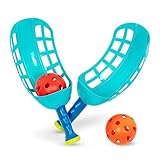 Battat BT2724Z Catch A Playset Sportlich Outdoor Wurf-und Fangspiel – 2 Schläger und 2 Bälle – Sportspielzeug für den Garten, Strand, Draußen, Spielzeug für Kinder ab 5 Jahren, Blau, M