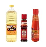 Öl Asia Pamai Pai® 3er Set: Erdnussöl 1L Chiliöl 207ml Sesamöl 150ml Wokgerichte Kochen 3