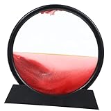 YARNOW Sandbild Bewegliches Sandkunstwerk Kreative Quicksand Dekoration für Entspannende Büroatmosphäre Rundes mit Schwarzem Rahmen Kunstspielzeug zur Stressbewältigung