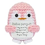Positive Penguin Geschenk,Mini Geschenke Pinguine,Positive Pinguin Sorgenfresser Puppe,Pocket Hug Pinguine mit Karte,Kleines kuscheltier Glücksbringer Motivierende Geschenke für Freundin Weihnachten