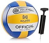 NAJATO Sports Volleyball – Langlebiger Beachvolleyball inkl. Ballpumpe – Für den Outdoor & Indoor Bereich