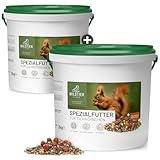 wildtier liebe Eichhörnchenfutter 2 x 2kg für Eichhörnchen & Streifenhörnchen I Ganzjahres-Futter Eichhörnchen; Streifenhörnchen Futter, 2er Set