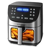 Heißluftfritteuse | 8 Liter | Heissluftfritteuse | 4 in 1 Mini Backofen | Fritteuse | Dörrautomat | Grillen Backen Dörren Frittieren | Friteuse ohne Öl | Air Fryer | Heißluftofen | Heißluftgrill