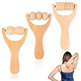 3 Stück Massageroller, Rückenmuskel Roller mit Griff, Manuelle Massagewerkzeuge, Massagegerät Faszienrolle, Massage Roller zur Entspannung von Rücken, Bein, Händen, Ganzkörpermuskulatur