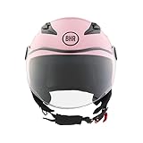 Kinder-Motorradhelm Demi-Jet, BHR 838 Children, Rollerhelm für Kinder/Kinder ECE 22.06 Typenzulassung, kratzfestes Visier und mikrometrische Auslösung, Pinke, L