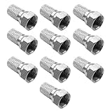 GVSS 10 Stück F-Connector, 7 mm, F-Stecker, F-Stecker, 7 mm breit, Adapter TV-Antenne für Koaxial-Antennenkabel und Satellitenkabel