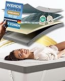 nøvera® Premium Gel Topper 160x200cm | Hohes RG 50 & H2/H3 | wolkenweicher 7-Zonen Matratzentopper 160x200 | Oberstoff aus 100% Bio-Baumwolle | 7cm Matratzen Topper 160x200 | Luxus Matratzenauflage