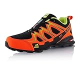 Fusskleidung® Damen Herren Wanderschuhe atmungsaktive Trail Running Trekkingschuhe Orange Schwarz Grün EU 41