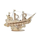 Rolife 3D Puzzle Schiff- Holzpuzzle 3D Modellbausatz Boot für Erwachsene Kreativer DIY-Bausatz, Bastelset für Dekoration & Ästhetische Geschenke für Teenager(Sailing Ship)