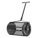 Wiltec Kompoststreuer 75 l mit 60 cm Arbeitsbreite, Düngerstreuer für Kompost, Mist u. Kalk, Gartenstreuer auch für Aussaat, Torfmoosstreuer mit Griff