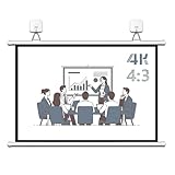 60-100 Zoll Manuelle Rollo-Leinwand, 4:3 HD 4K Tragbare Wandmontage Beamer Leinwand für Heimkino, Büro, Party(100 inch 4:3)