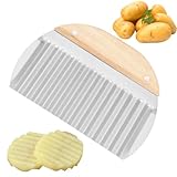 Pommesschneider - Pommesschneider für Gemüse Pommes Frites Schneider Manuell Edelstahl | Wellenförmiges Schneidwerkzeug für Kartoffeln, Karotten, Gurken
