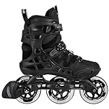 Powerslide Inline Skate Phuzion Argon Black 100 - Fitnessskate für Damen und Herren - Inliner Triskate schwarz Gr. 40-47 100 mm Rollen