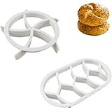 2 Stück Brötchenstempel Set,Brotstempel,Brotdrücker Werkzeuge,Brötchen Ausstecher Kunststoff,Brot Backen Zubehör Set,Home Brotpresse Form,Für DIY Teig Keks Presse Brot Backen Zubehör (Weiß)