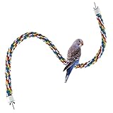 Vogel Seil Spirale Parrot Climbing Rope Sitzstange für Papagei/Wellensittich/Nymphensittiche/Sittiche (80cm Metallmutter)