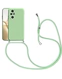 Handykette Kompatibel für Honor 200 Pro Hülle, Silikon Handyhülle mit Kordel zum Umhängen Necklace Hülle mit Band Silikon Flexibel Schutzhülle, Grün