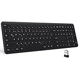 OMOTON Tastatur Kabellos, 2.4GHz Wireless Tastaturen für Windows 11/10/8/7/XP, QWERTZ Layout Kabellose Tastatur mit Multimedia-Tasten, Kompatibel mit PC, Computer, Notebook, Laptop,Schwarz