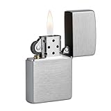 Zippo Benzin Feuerzeug Chrom Standard gebürstet Regular Sturmfeuerzeug
