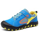 Mishansha Outdoor Wanderschuhe Kinder Trekkingschuhe Jungen Bequem Atmungsaktiv Sportschuhe, Blau 24 EU