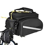 Hjatirace Fahrradgepäcktasche, Gepäckträgertasche, wasserabweisend, große Elektroniktasche für Reisen, Radfahren, Camping, Mountainbiken, Einkaufen, Wandern