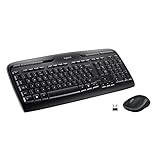 Logitech MK330 Kabelloses Tastatur-Maus-Set, 2.4 GHz Verbindung via USB-Empfänger, 4 programmierbare G-Tasten, 12 bis 24-Monate Batterielaufzeit, PC/Laptop, Deutsches QWERTZ-Layout - Schwarz