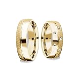 Eheringe Trauringe Gold Set AMOONIC mit SWAROVSKI Zirkonia Freundschaftsringe Paarpreis Verlobungsringe Partnerringe Silber hochwertig vergoldet Ringpaar Hochzeitsringe Eheringe FF382VGGGZIFA-5060