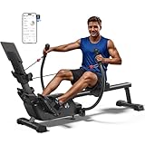 MERACH Rudergerät für Zuhause, Innovativ Doppelpaddel mit Mehreren Trainingsmodi, Ganzkörpertraining mit der MERACH APP, über 1000 Champion-Kurse und 3D-Kartenspiele, Simuliert Echtes Rudern