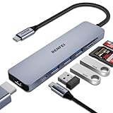 BENFEI USB C HUB 7in1,USB-C HUB Multiport Adapter mit HDMI(4K@60Hz Zertifiziert)/100W Power Delivery/3*USB 3.0 5Gbps/SD/TF Card Reader(160MB/s) für iPhone 15 Pro/Max MacBook iPad Pro iMac S23 XPS17