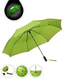 FARE Oversize-Taschenschirm Skylight (limette) - Effektvoller Regenschirm mit LED-Innenbeleuchtung und Aufhängefunktion